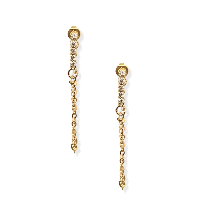 Ladies modern earrings-Drop Chain Earring