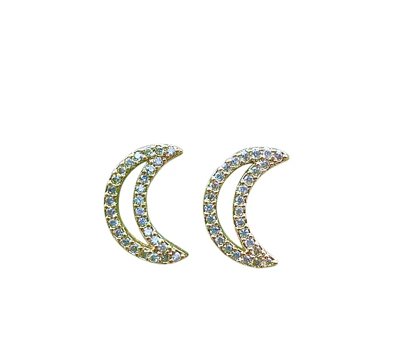 Ladies enamel earrings-Moon Dust Stud