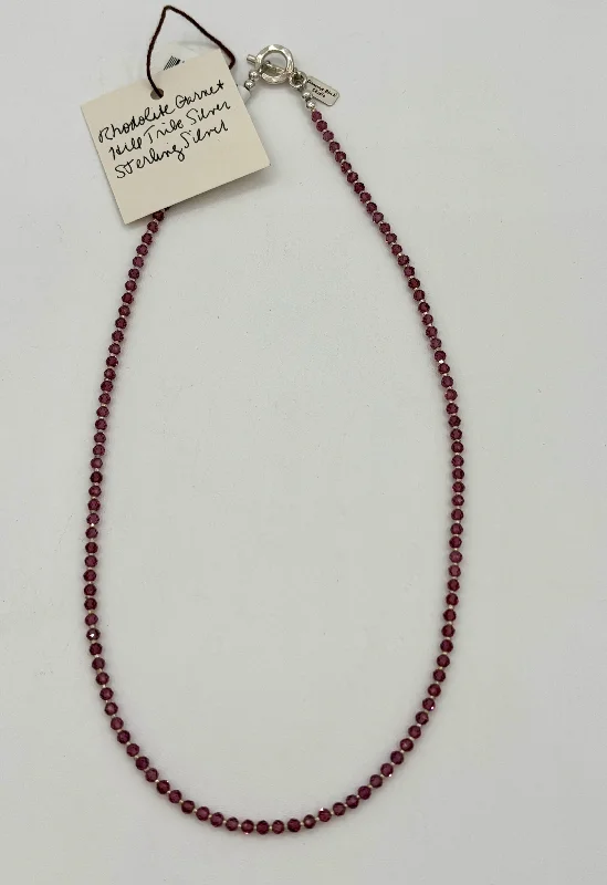 Ladies vintage-inspired necklaces-Rhodolite Garnet Hill Tribe and Sterling Silver Necklace