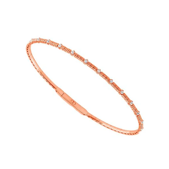 Rose Gold 1/5CTW Fashion Diamond Flexi Bangle