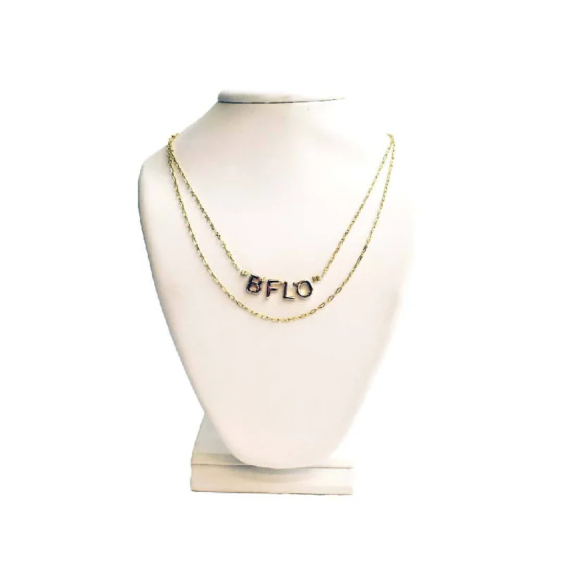 Ladies bar necklaces-BFLO 15'' Adjustable Layered Necklace