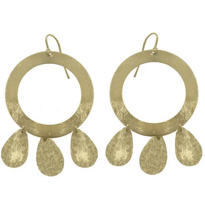 Ladies fancy gold earrings-Oma drops