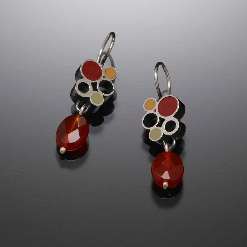 Ladies long earrings-Bubble Drop Earrings (red)