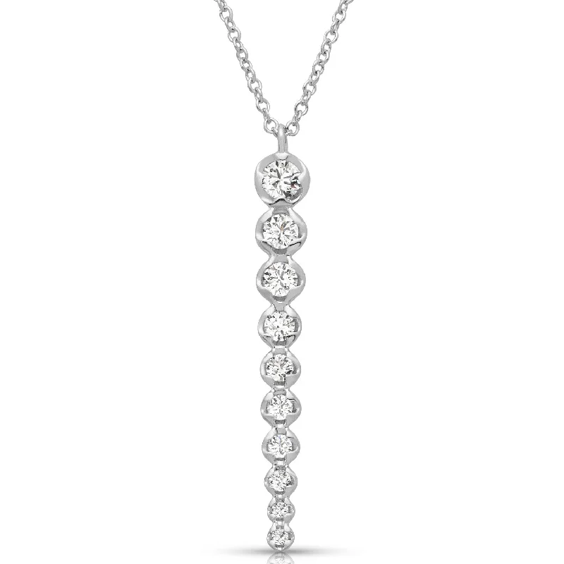 Ladies geometric necklaces-Graduated 0.35 ctw Diamond Journey Necklace Pendant