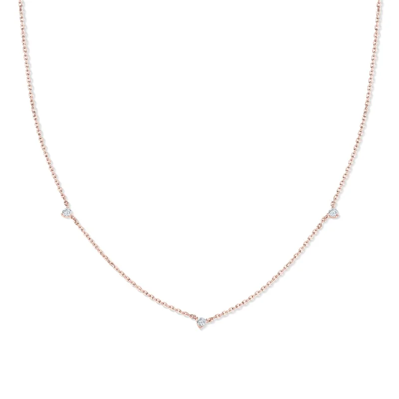 Ladies chain necklaces-The Faith - Rose Gold