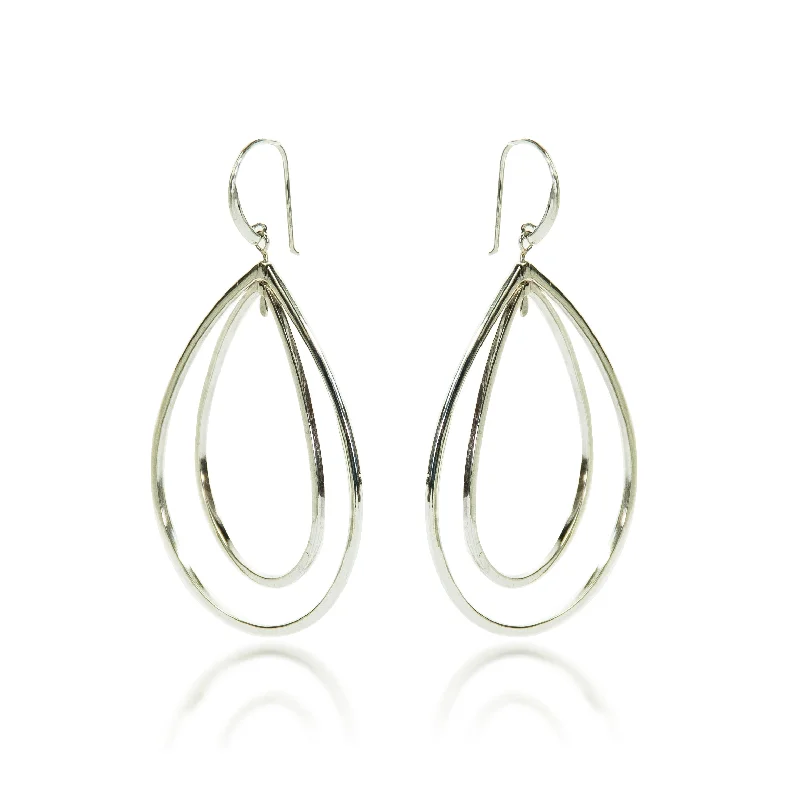 Ladies fashion earrings-Spinning Pear Drops