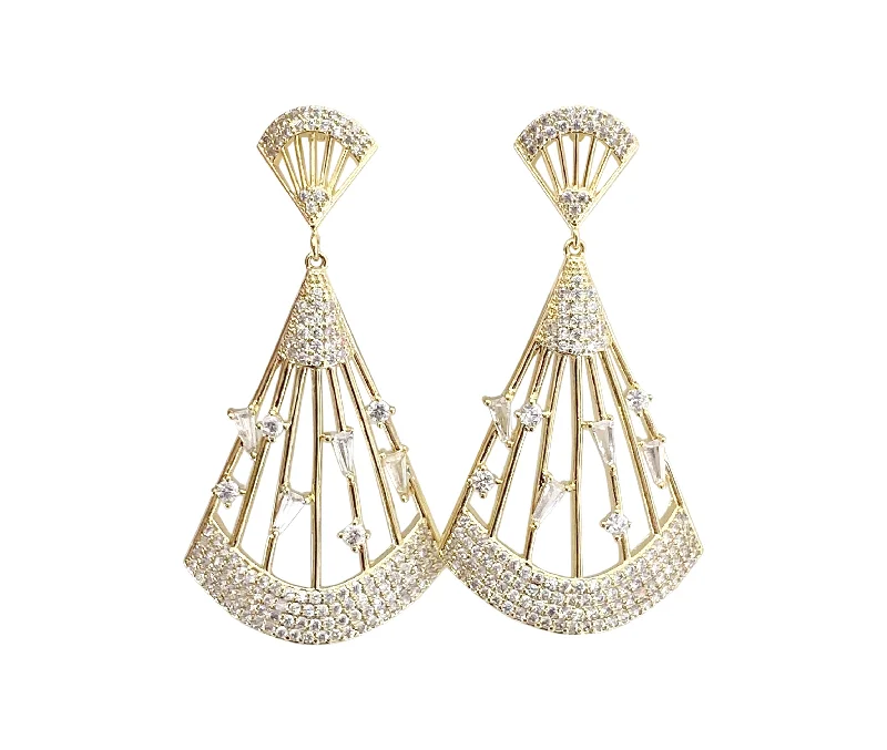 Ladies wedding earrings-Delta Earring