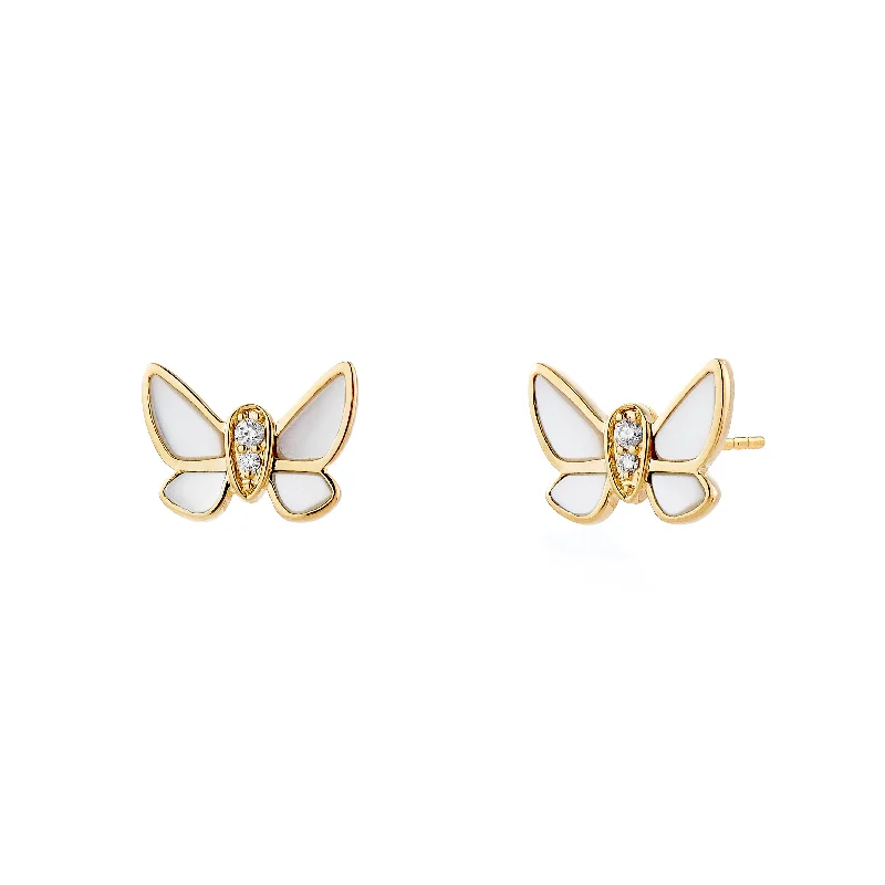 Ladies designer earrings-Butterfly Studs