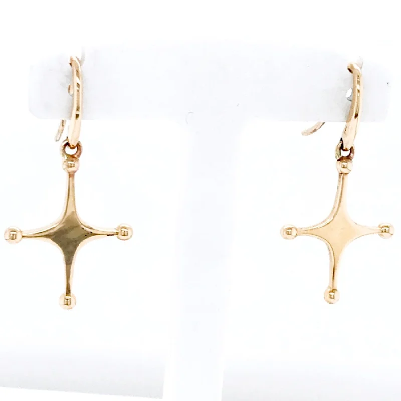 Ladies large dangle earrings-Satellite Drop Earring in Gold