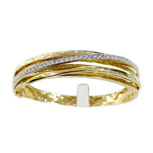 14k Yellow Gold Diamond Bangle