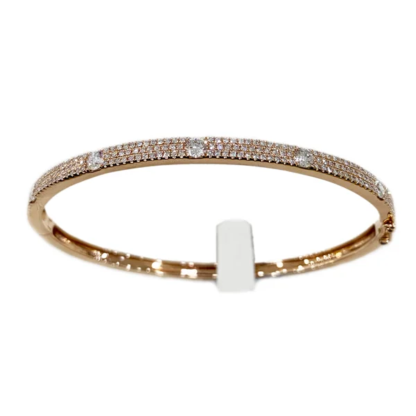 14k Rose Gold Diamond Bangle