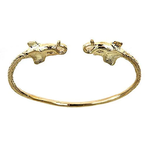 Better Jewelry 10K Yellow Gold West Indian BABY Bangle w. Elephant Ends