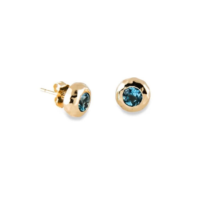 Ladies black diamond earrings-Ripple Studs in Gold