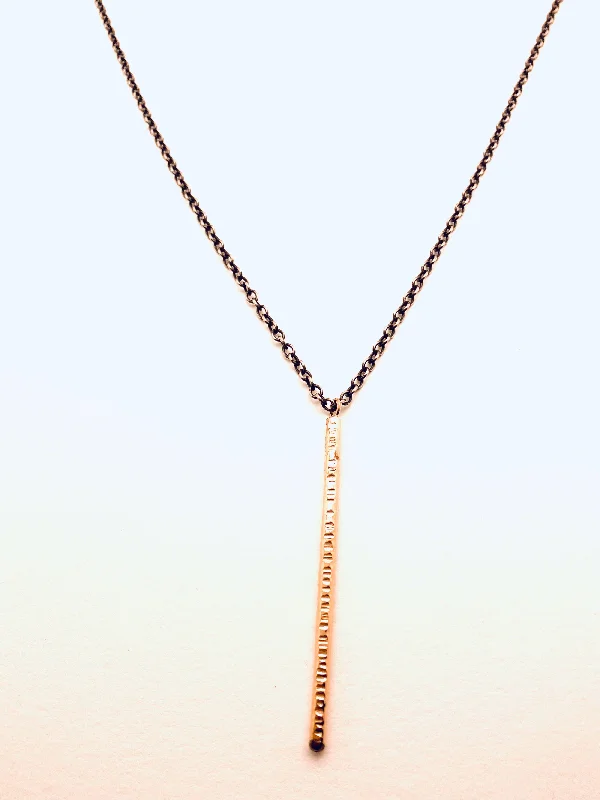 Ladies yellow gold necklaces-Single Stick Necklace