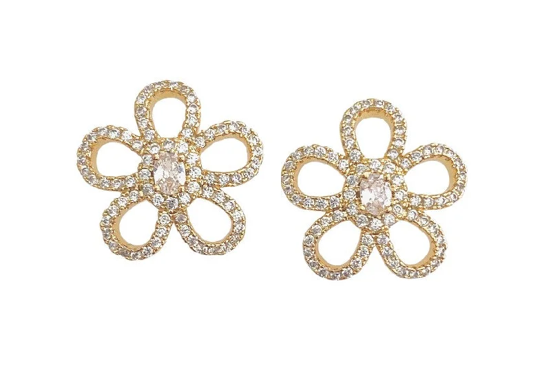 Ladies fancy gold earrings-Cindy Stud