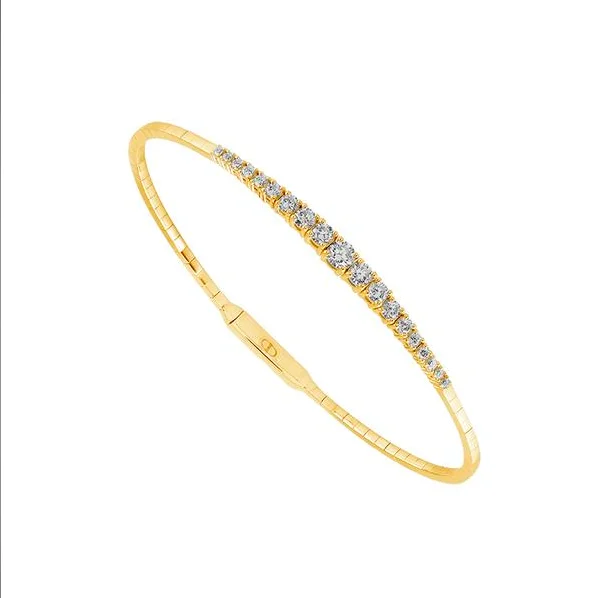 Yellow Gold 7/8CTW Graduated Diamond Flexi Bangle