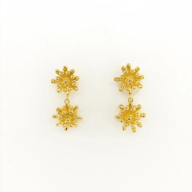 Ladies silver drop earrings-Satellite  Drop Earrings in Vermeil