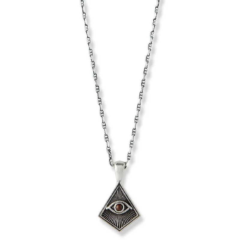 Ladies sterling silver necklaces-Evil Eye