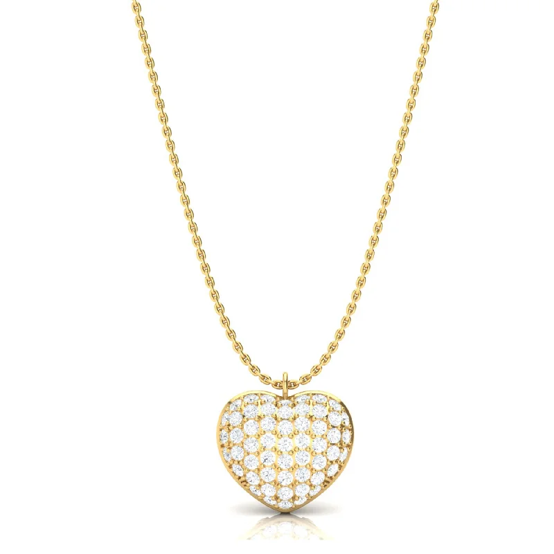 Ladies gold necklaces-Enchanting Gold Heart Necklace