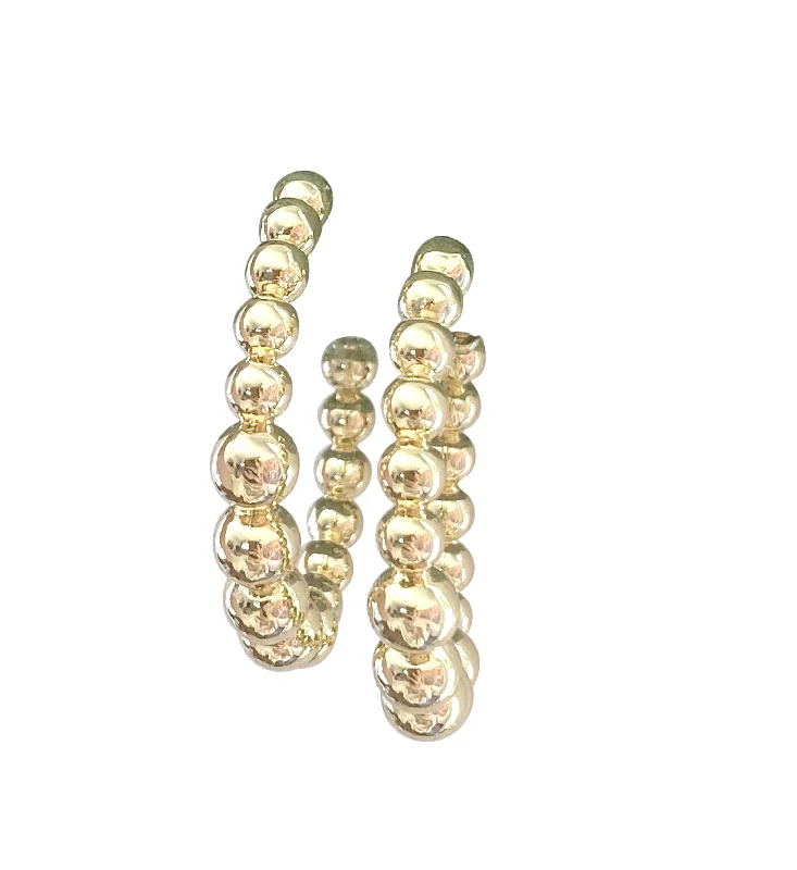 Ladies art deco earrings-Ball Hoop Earring