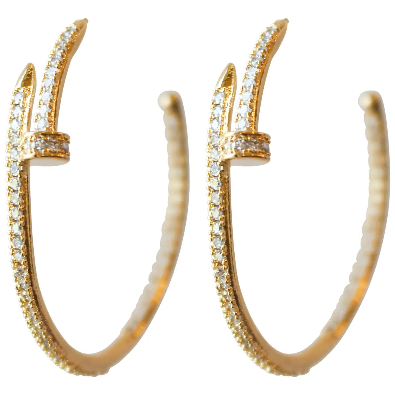 Ladies diamond hoop earrings-Emma Hoop