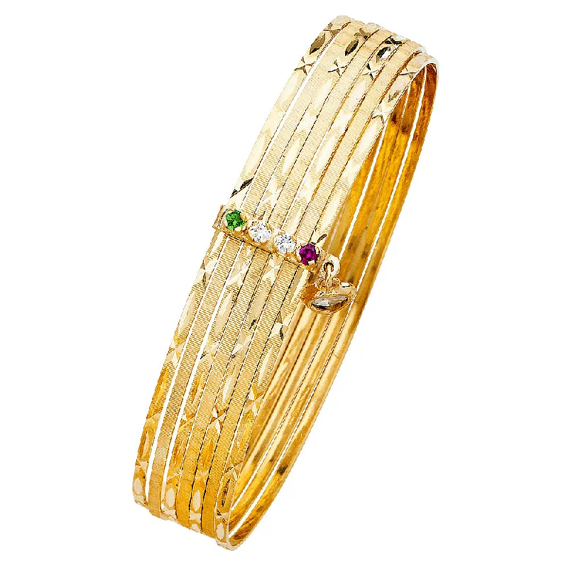 14K SEMANARIO 7DAYS BANGLE WITH CZ