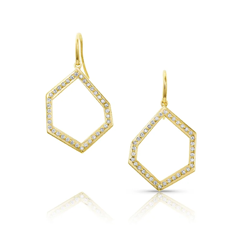 Ladies stud hoop earrings-Prism Drop with Diamonds