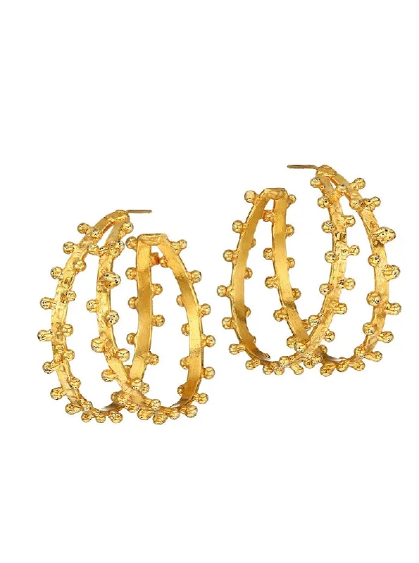 Ladies fashion gold earrings-Gypsy Hoop