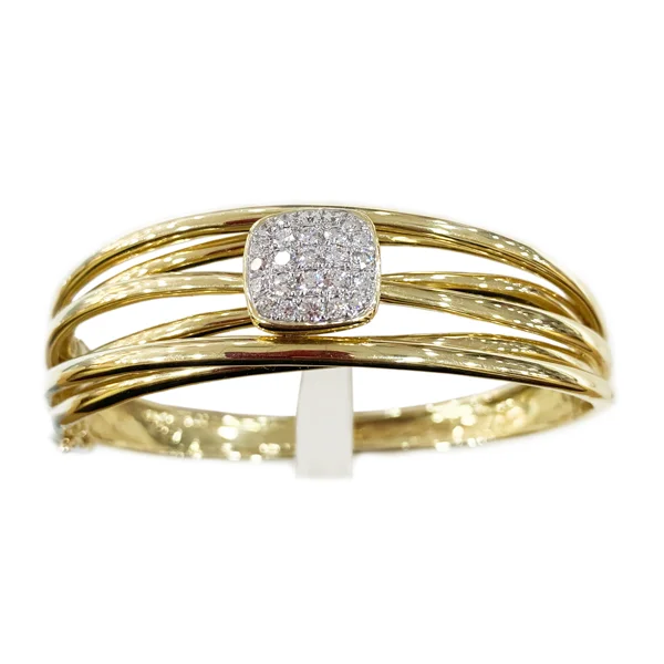 14k Yellow Gold Diamond Bangle