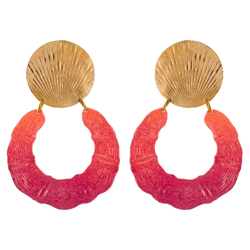 Ladies chandelier earrings-Sunset Bambou Earrings