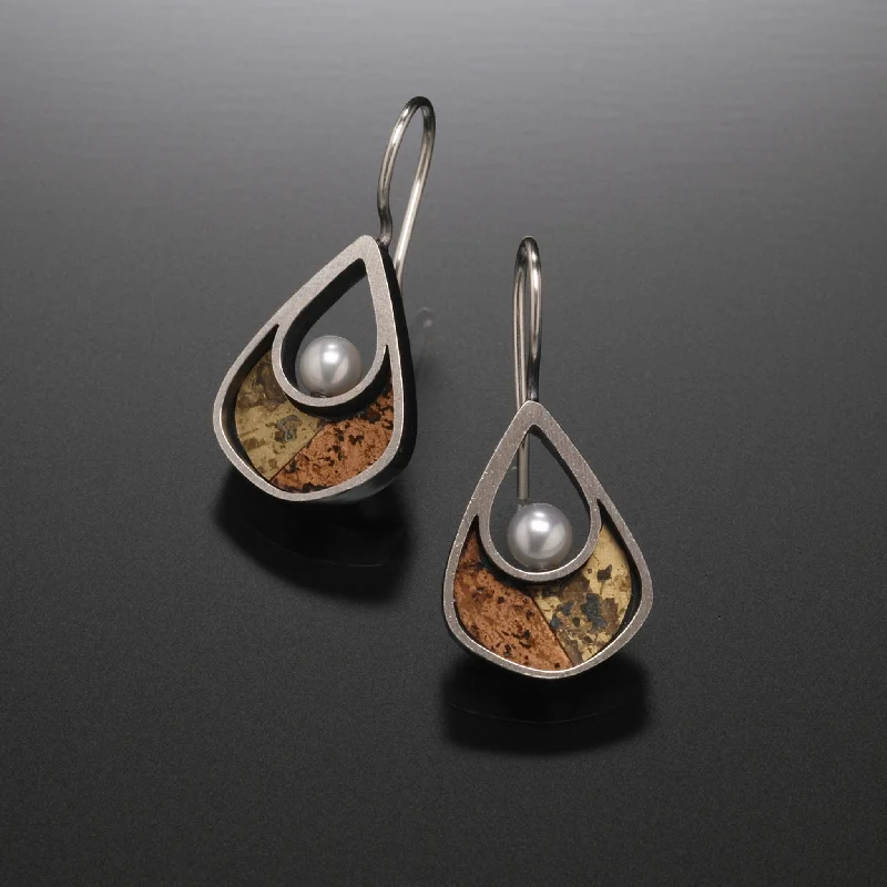 Ladies diamond hoop earrings-Mosaic Drop Earrings