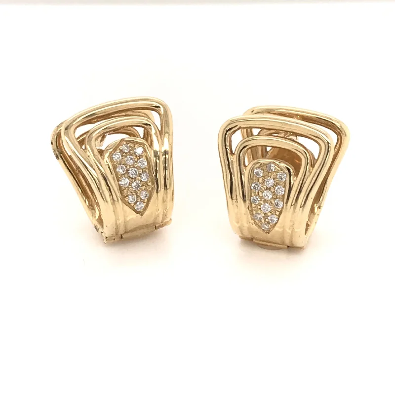 Ladies charm earrings-Fanwire Pave Diamond Earrings