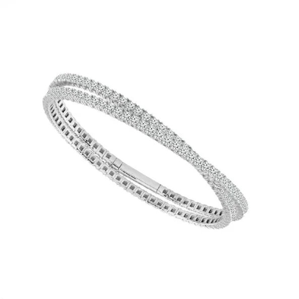 White Gold 4CTW Endless Diamond Flexi Bangle