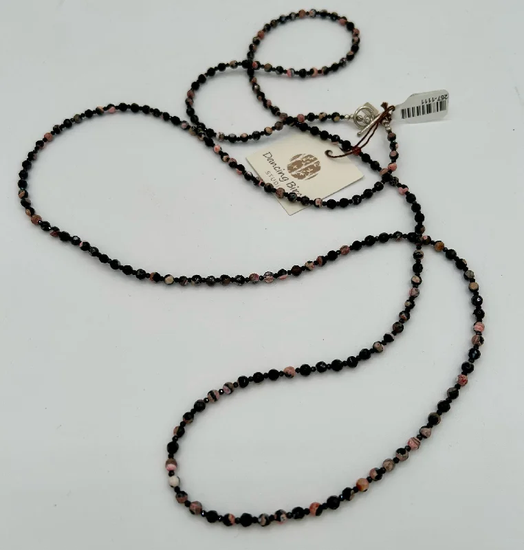 Ladies sapphire necklaces-Pink Fire Agate, Black Spinel & Necklaces