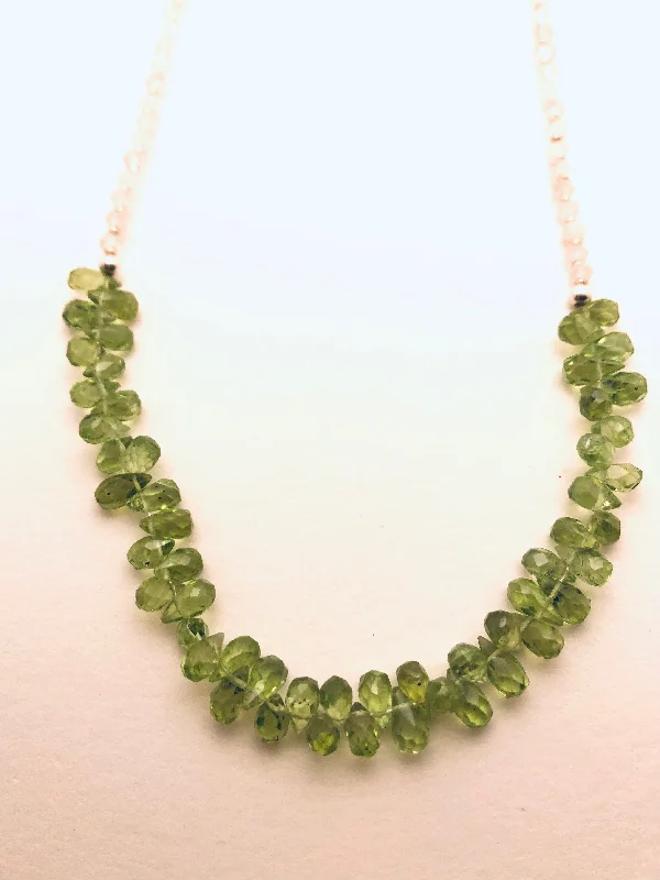 Ladies fashion necklaces-Necklace with Peridot, White Topaz,  Hill Tribe Sterling Silver