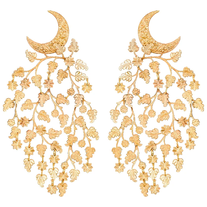 Ladies layered earrings-Moonlight Tapestry Earrings