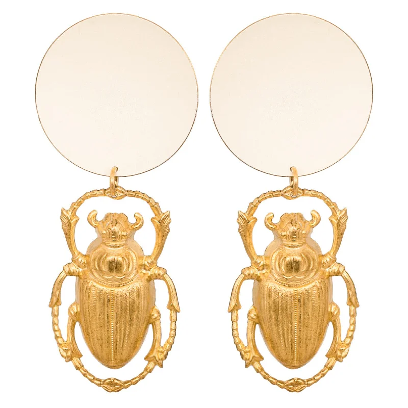 Ladies hoop earrings-Ivory Khepra Earrings