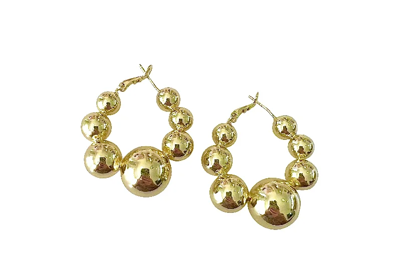 Ladies geometric earrings-Amy Hoop