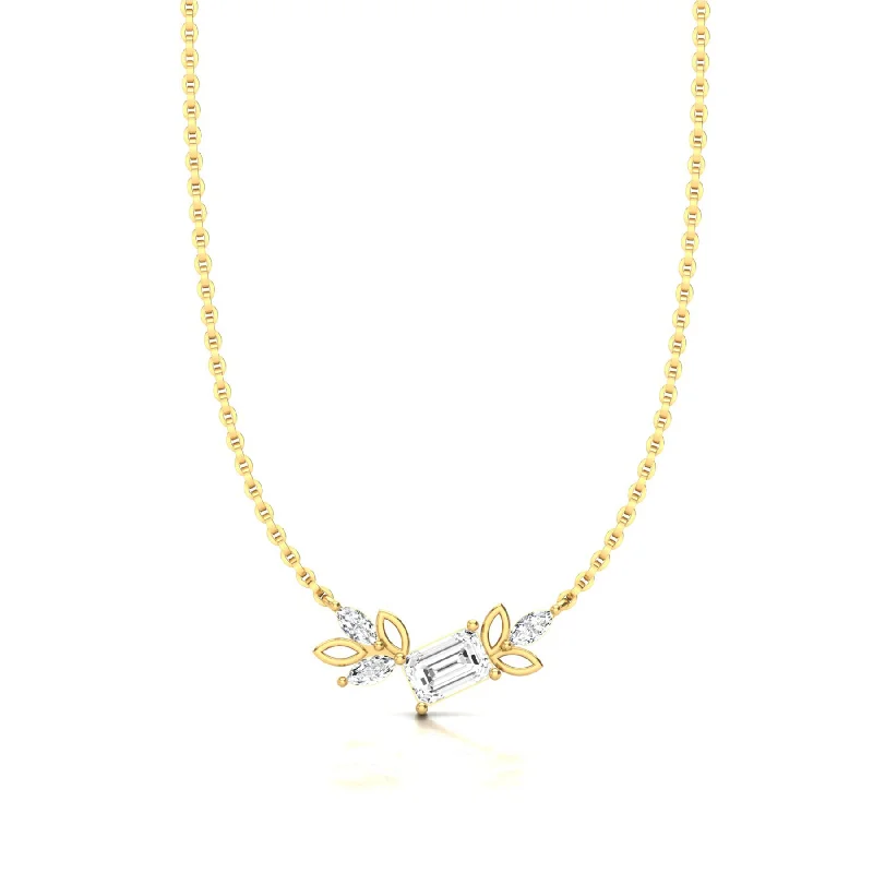 Ladies multi-strand necklaces-The Dazzling Life Gold Necklace with Lab Grown Diamonds