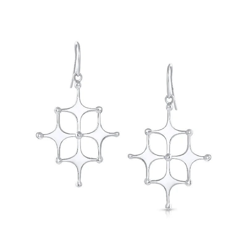 Ladies gold diamond earrings-Satellite Cluster Earring