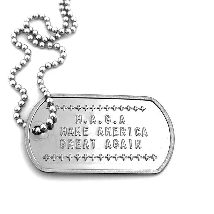 Ladies diamond necklaces-Make American Great Again Dog Tag Necklace