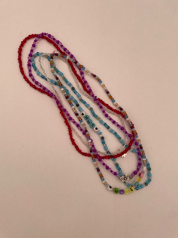 Ladies sapphire pendant necklaces-Kid-Sized Beaded Stretch Necklace