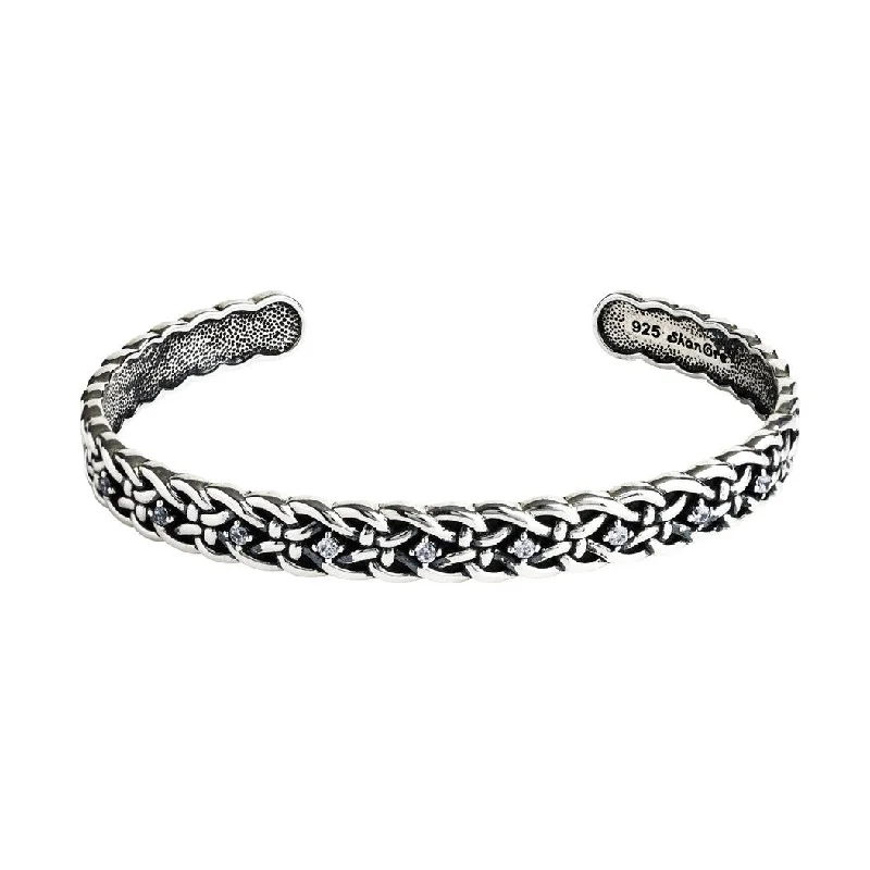 Sterling Silver Celtic Knot Cuff Bangle SB2118