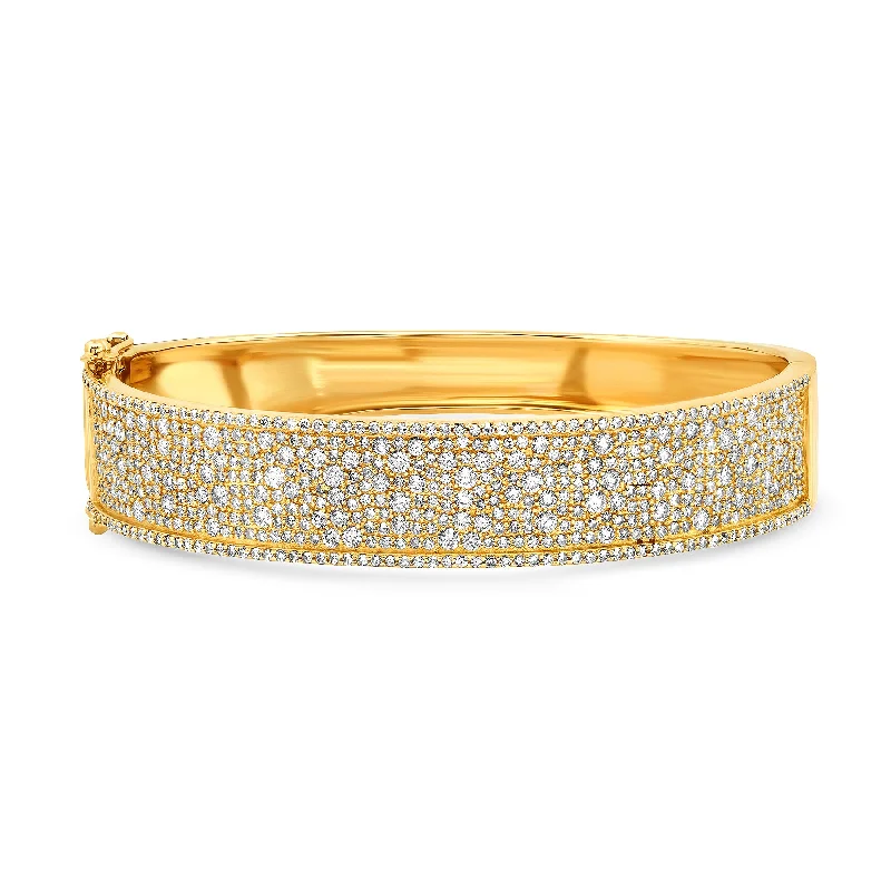 THICK DIAMOND BANGLE, GOLD