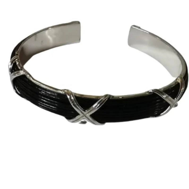 Elephant Hair wide-cross Bangle 10mm