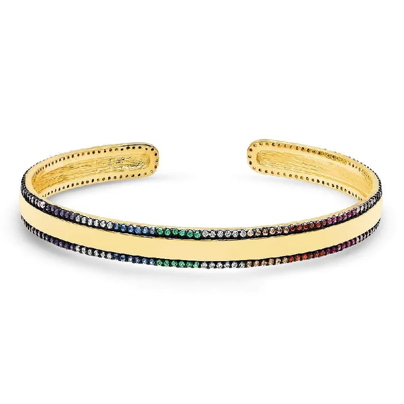 RAINBOW EDGE BANGLE, GOLD