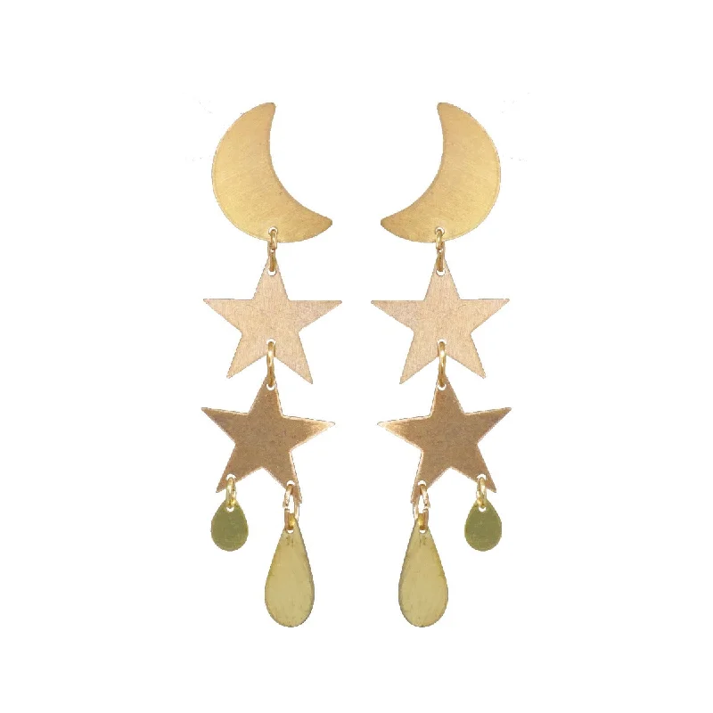 Ladies elegant earrings-Little Gold Twilight Earrings