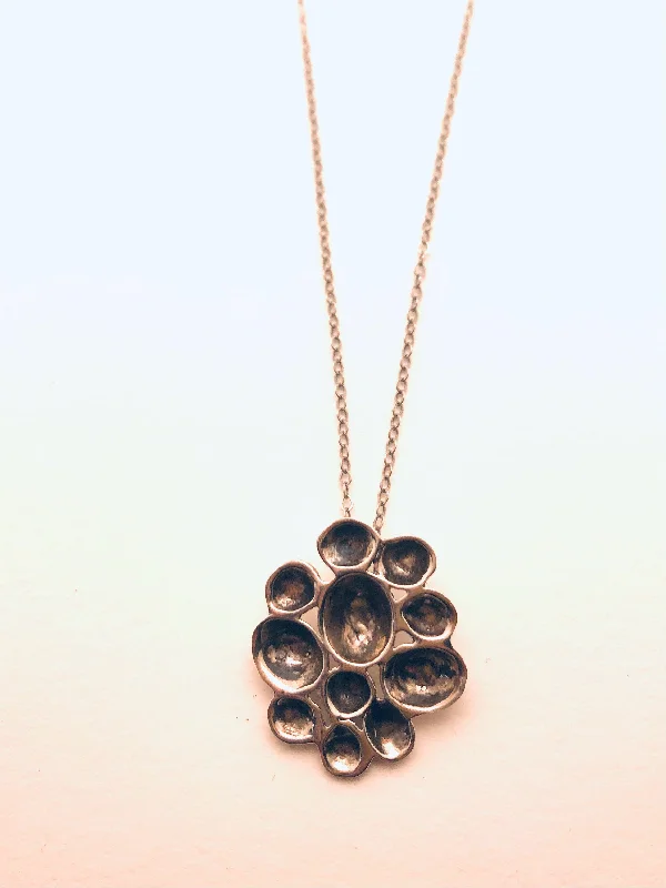 Ladies black onyx necklaces-Daisy Cup Sterling Necklace