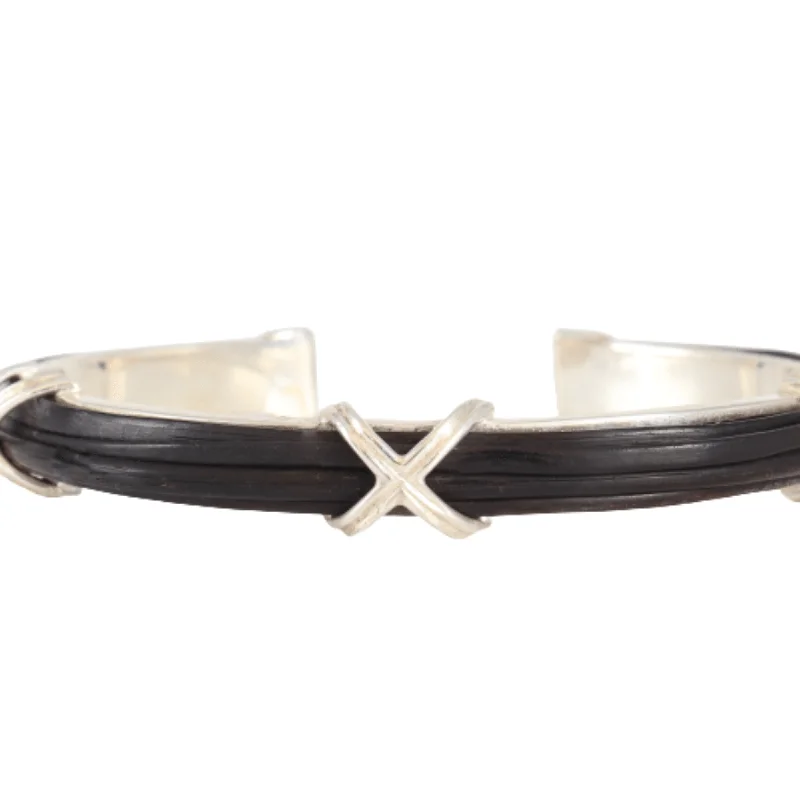 Elephant Hair wide-cross Bangle 7mm