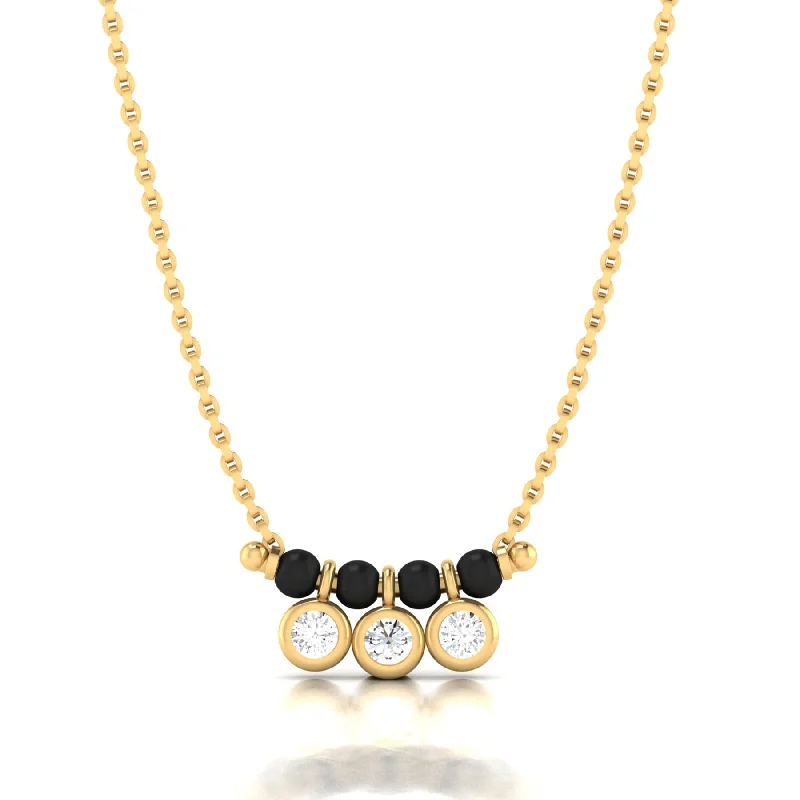 Ladies anchor necklaces-Glistening Gold Droplets Necklace with Lab Grown Diamonds